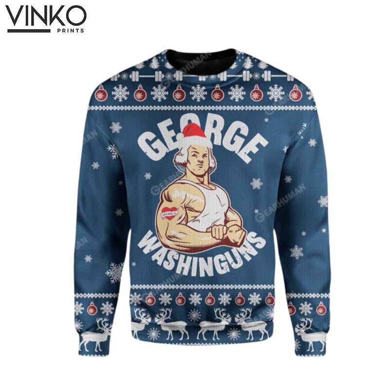 Ugly George Washinguns Custom Ugly Christmas Sweater