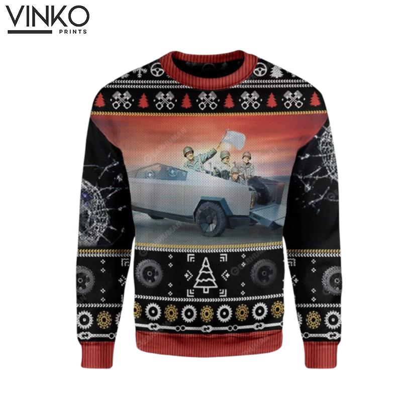 Ugly Surrender Cybertruck Custom Ugly Christmas Sweater