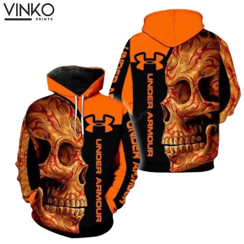 Under Armour Sugar Skull Orange Men And Women And Under Armour Sugar Skull Under Armour Hoodie