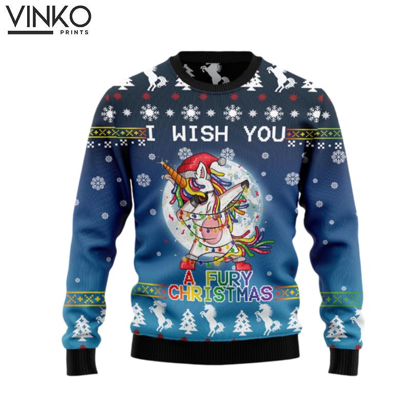 Unicorn Fury D1011 Ugly Christmas Sweater