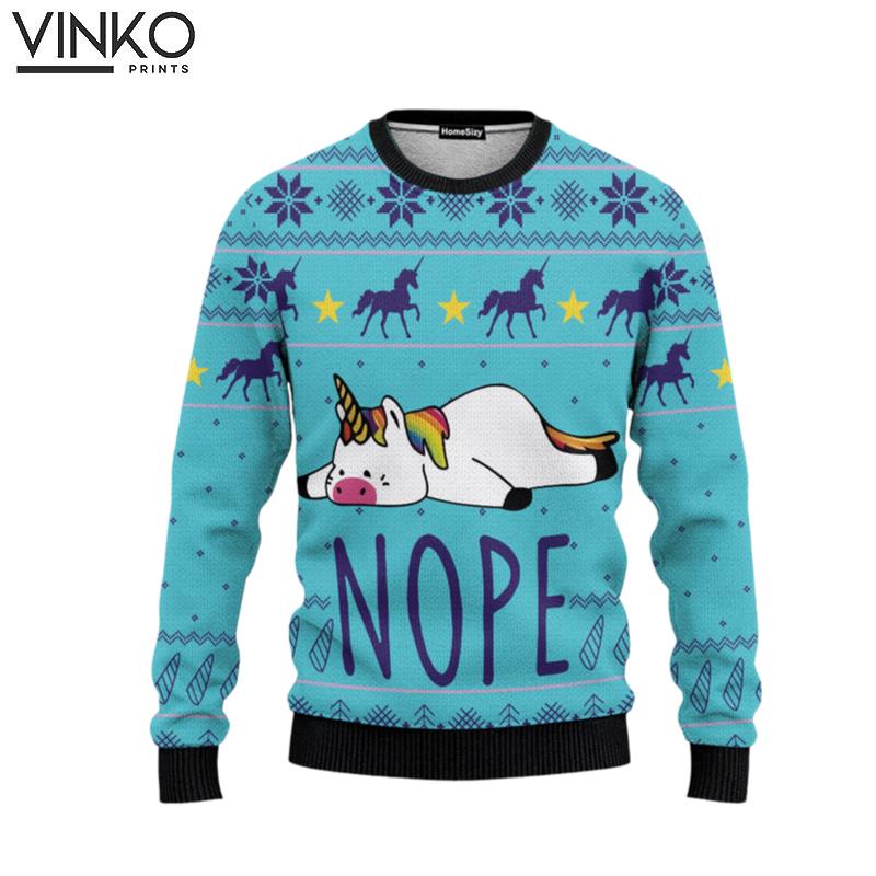 Unicorn Nope For Men And Women Ugly Christmas Sweater