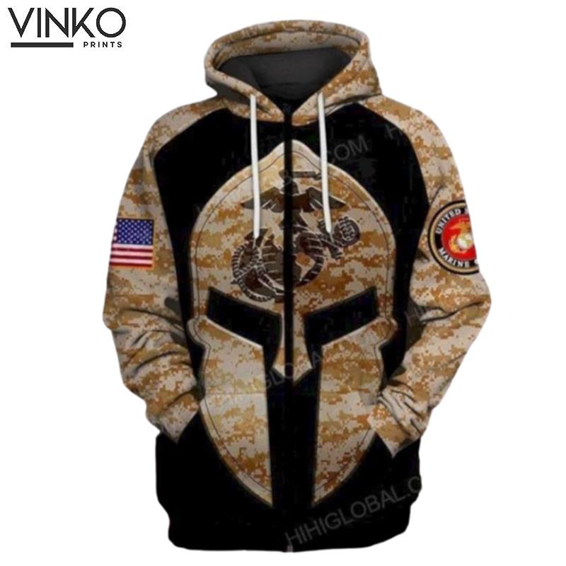 United State Marine Knight Camouflage Pattern Hoodie