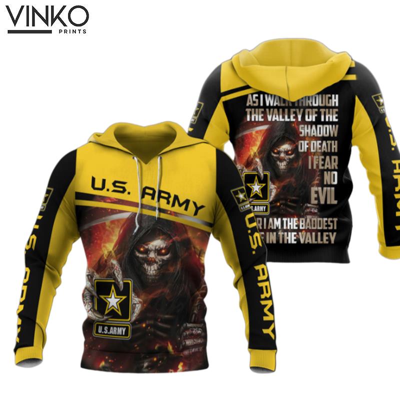 Us Army As I Walk Through The Valley Of The Shadow Of Death I Fear Evil Hoodie