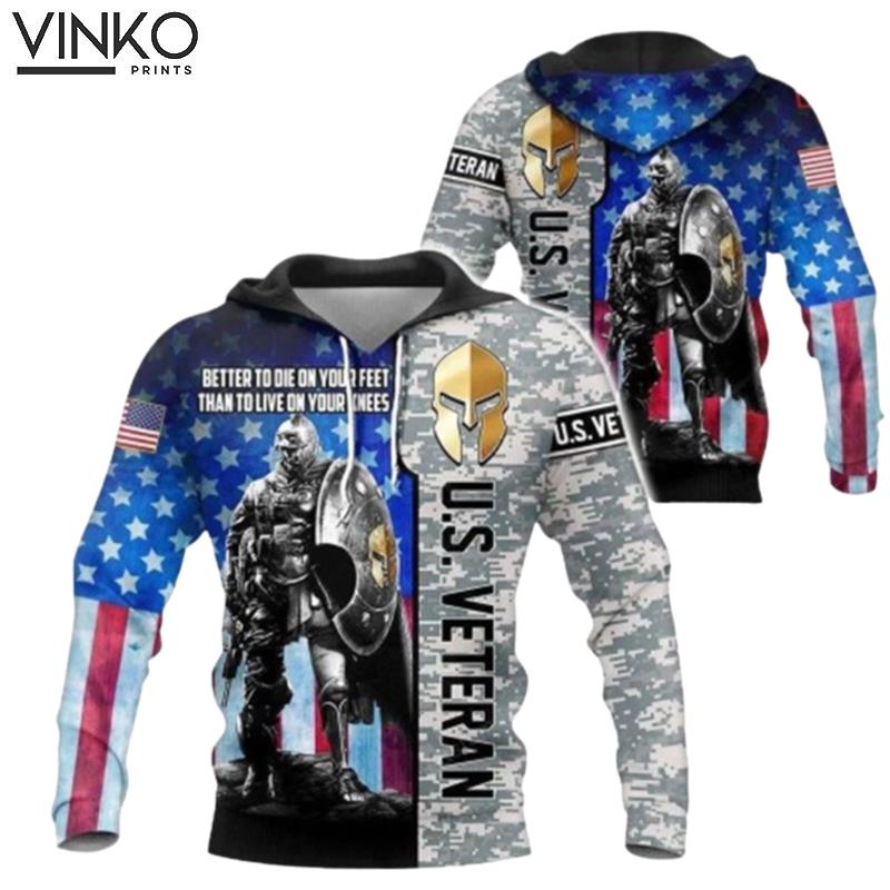 Us Army Veteran American Flag Camo Hoodie