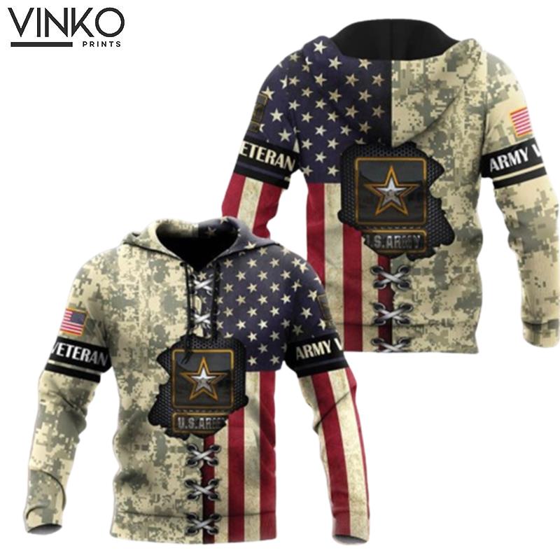 Us Army Veteran American Flag Hoodie