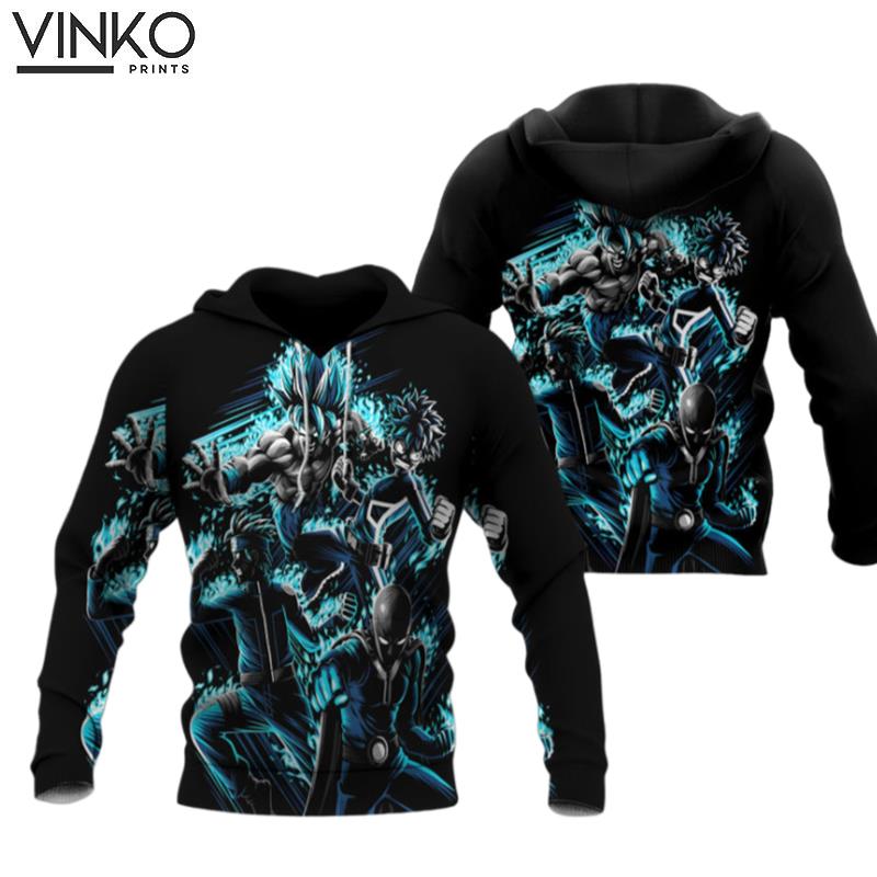 Uzumaki Deku Naruto Goku Hero Academia Dragon Ball Z Hoodie