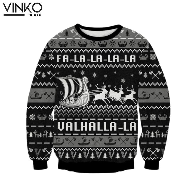 Valhalla Boat Ugly Christmas Sweater