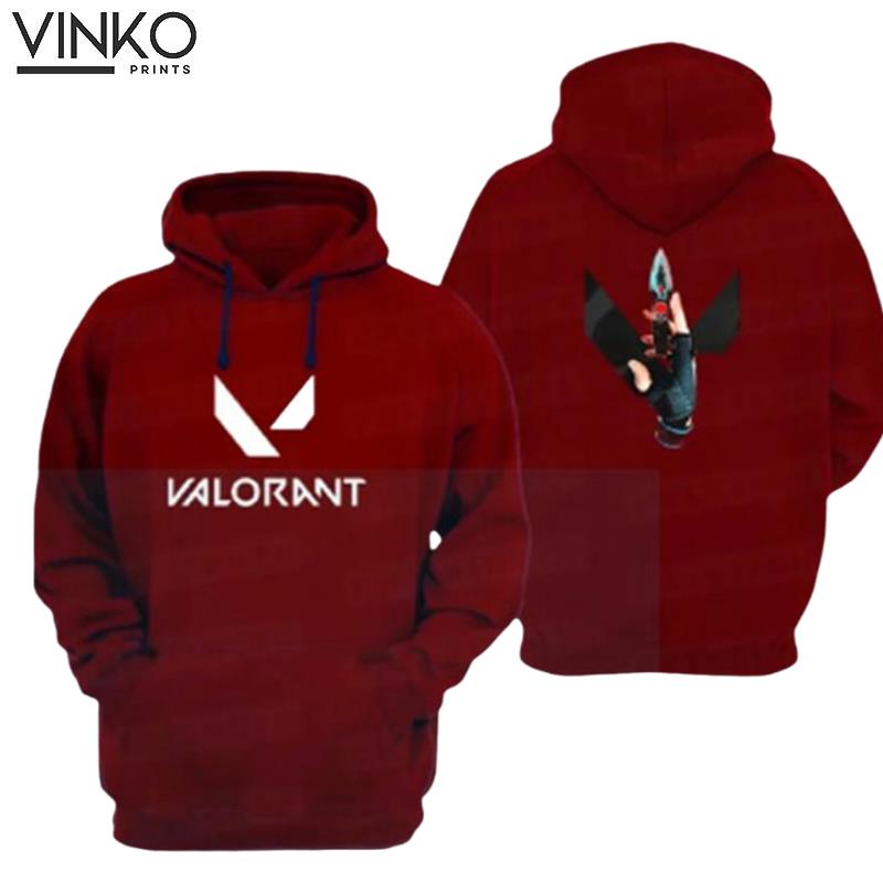 Valorant Red Pattern Hoodie