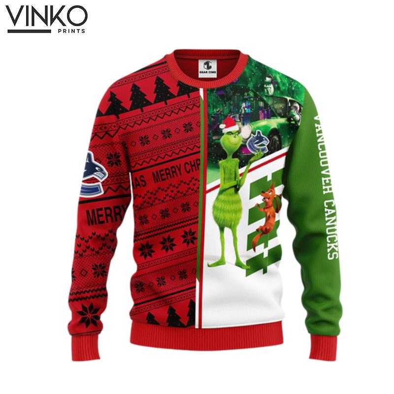 Vancouver Canucks Grinch Scoobydoo Ugly Christmas Sweater