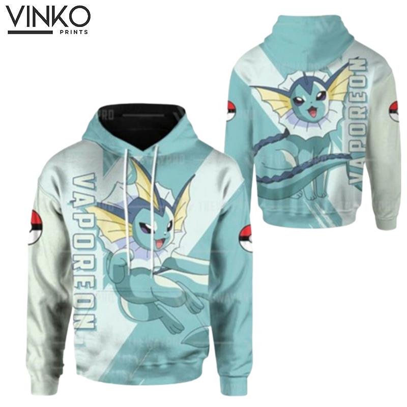 Vaporeon Pokemon Water Type Eevee Evolution Hoodie