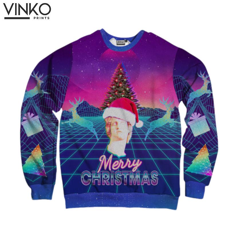 Vaporwave Christmas For Men And Women Ugly Christmas Sweater