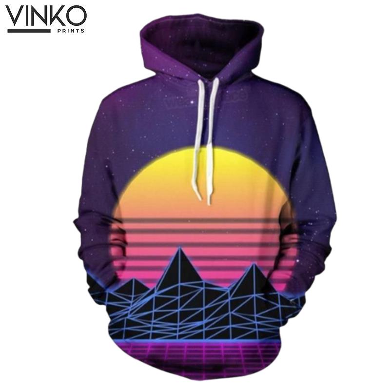 Vaporwave Sunset All Over Hoodie