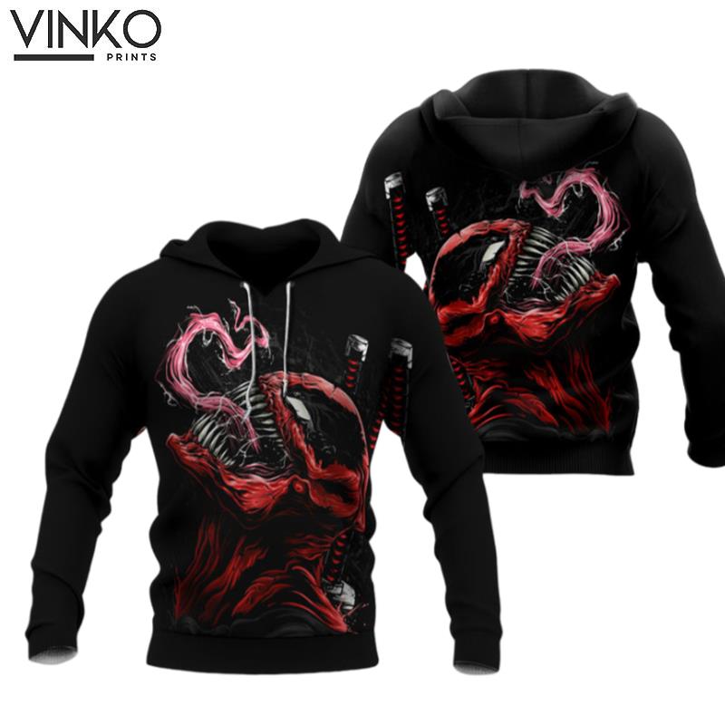 Venom And Deadpool Lovers Combination Hoodie