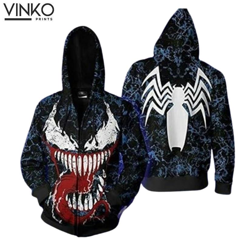 Venom Black Pattern Hoodie