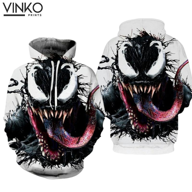 Venom Face Pattern Hoodie