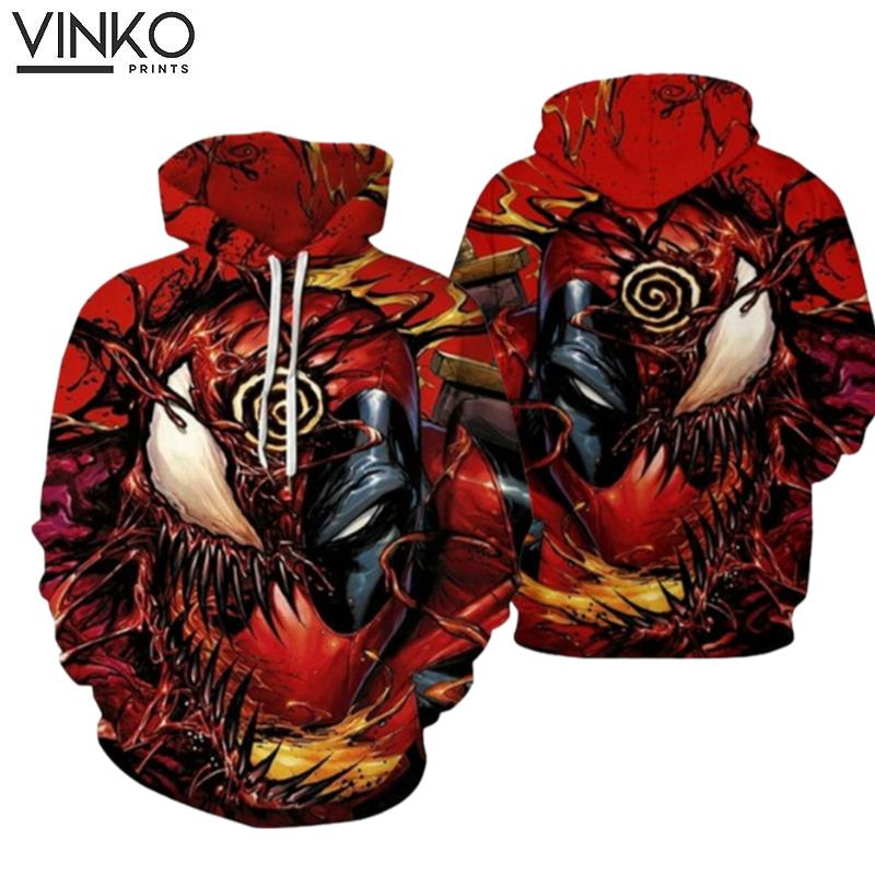 Venom Riot Carnage Red Pattern Hoodie