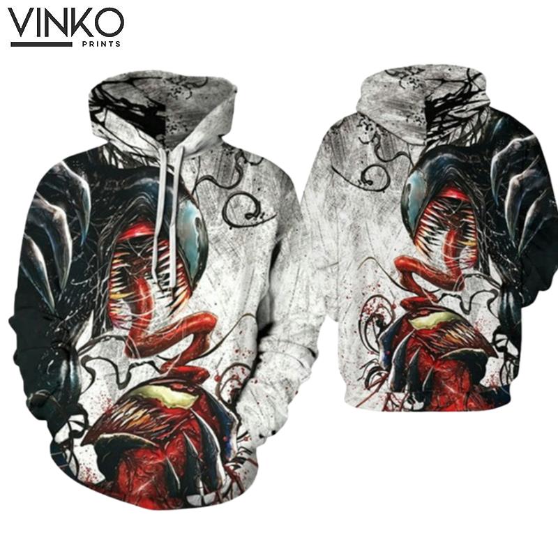 Venom Riot Carnage White Pattern Hoodie