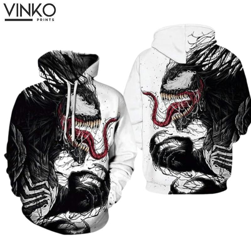 Venom White Pattern Hoodie