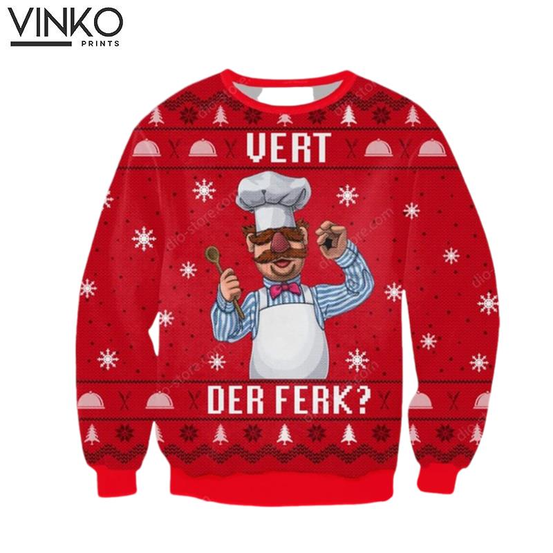 Vert Der Ferk Symbol 3D Ugly Christmas Sweater