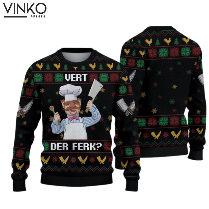 Vert Der Ferk_ Woolen For Holiday Funny Ugly Christmas Sweater