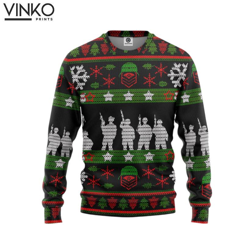 Veteran Soldier Present Custom Ugly Christmas Sweater