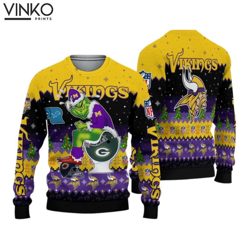 Vikings Football Grin Ugly Christmas Sweater