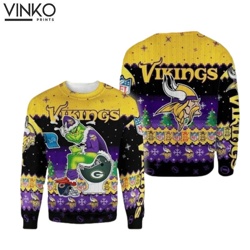 Vikings Grin Football Ugly Christmas Sweater