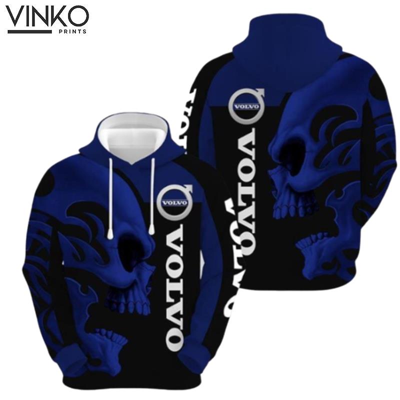 Volvo Skull Black Blue Hoodie