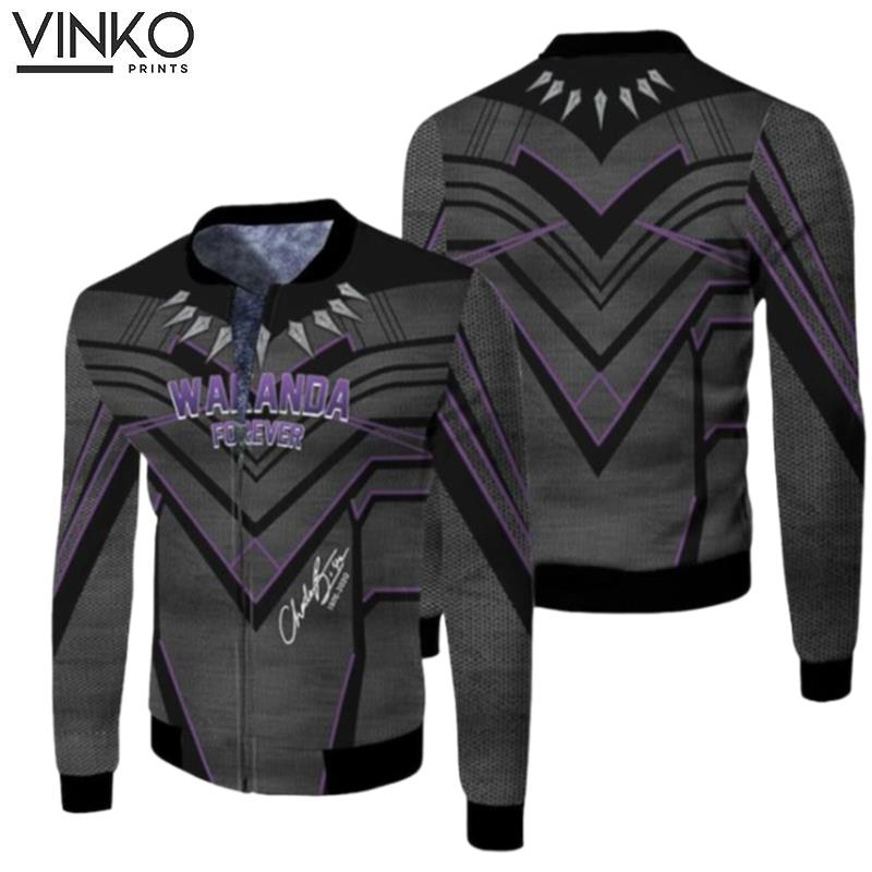 Wakanda Forever Chadwick Boseman Signature Black Panther Suit Pattern For Fan T Jersey Bomber Model 6428 Hoodie