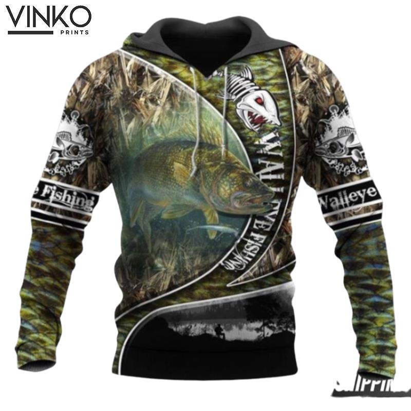 Walleye Fishing Camo Hoodie