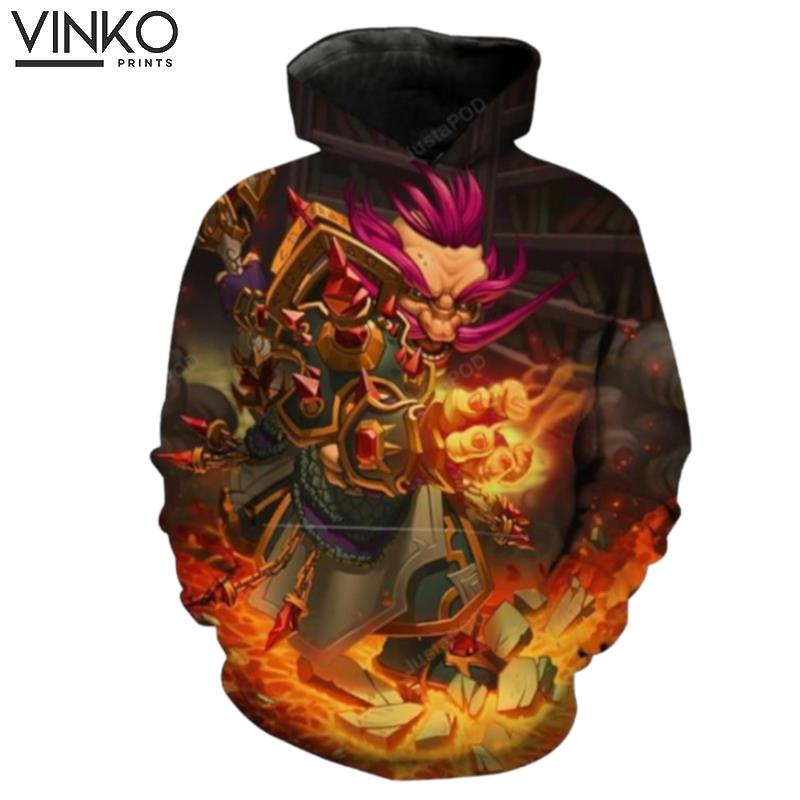 Warcraft Gnome Pink Hair Gnome Fantasy Hoodie