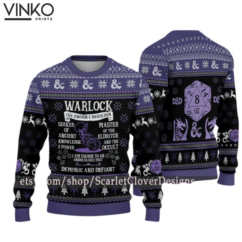 Warlock DnD Gaming PREMIUM Ugly Christmas Sweater