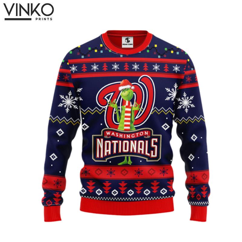 Washington Nationals Funny Grinch Ugly Christmas Sweater