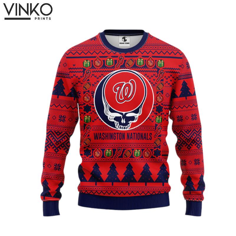 Washington Nationals Grateful Dead Ugly Ugly Christmas Sweater