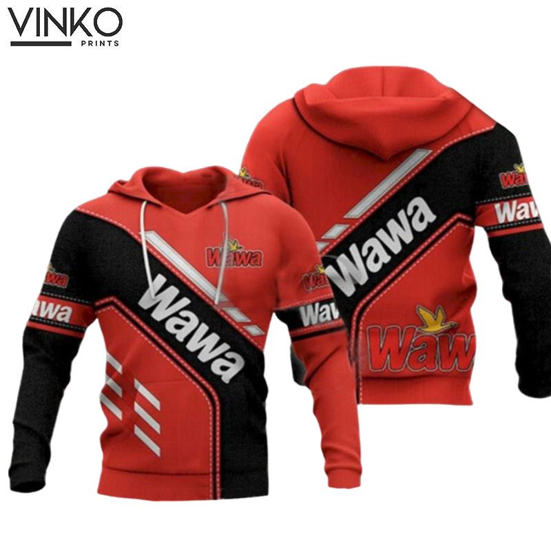 Wawa Logo Black And Red Pattern Hoodie