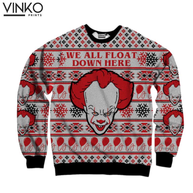 We All Float Down Here For Men And Women Ugly Christmas Sweater