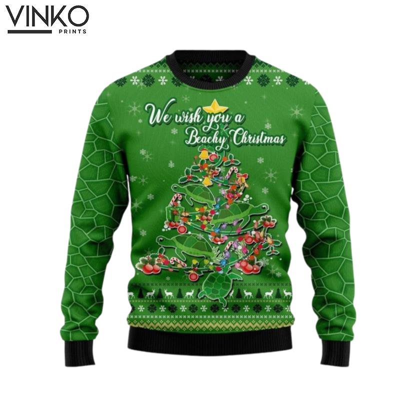 We Wish You A Beachy Christmas Turtles Ugly Christmas Sweater