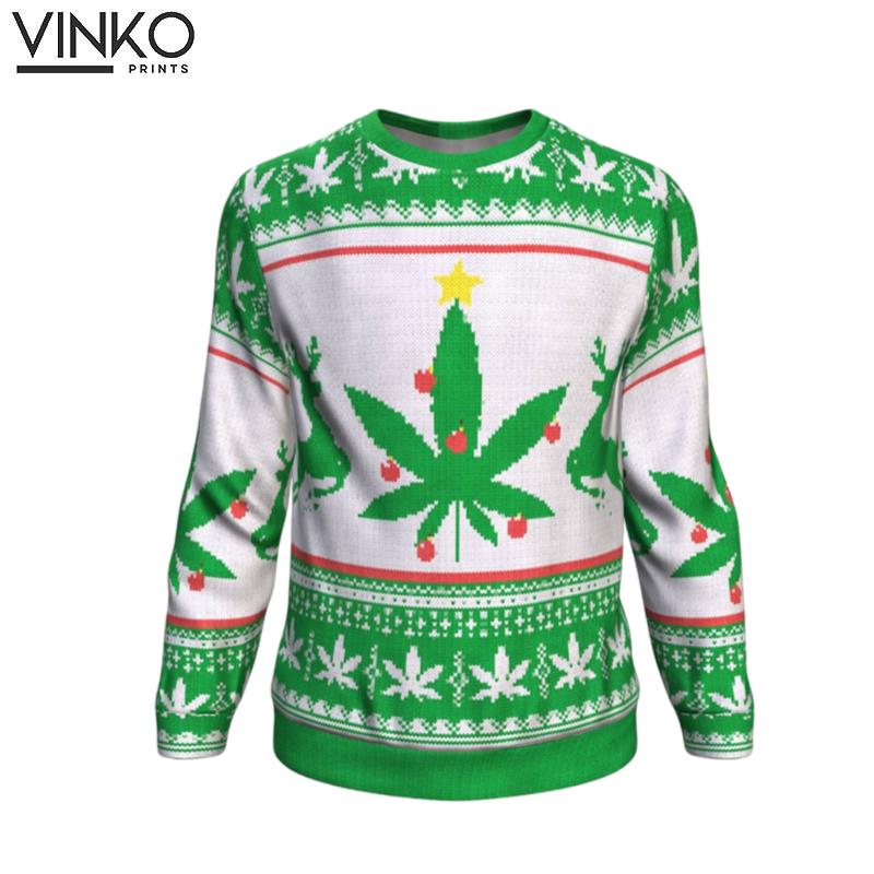 Weed Christmas Tree Ugly Ugly Christmas Sweater