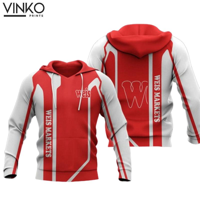 Weis Markets Logo Red And White Pattern Hoodie