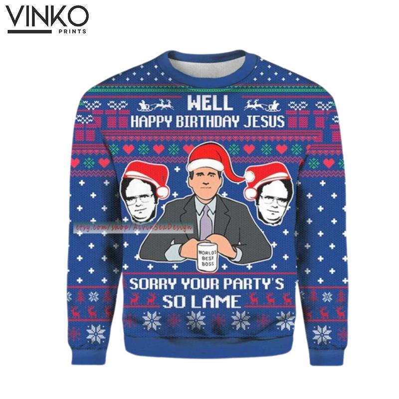 Well Happy Birthday Jesus 3D Ugly Christmas Sweater