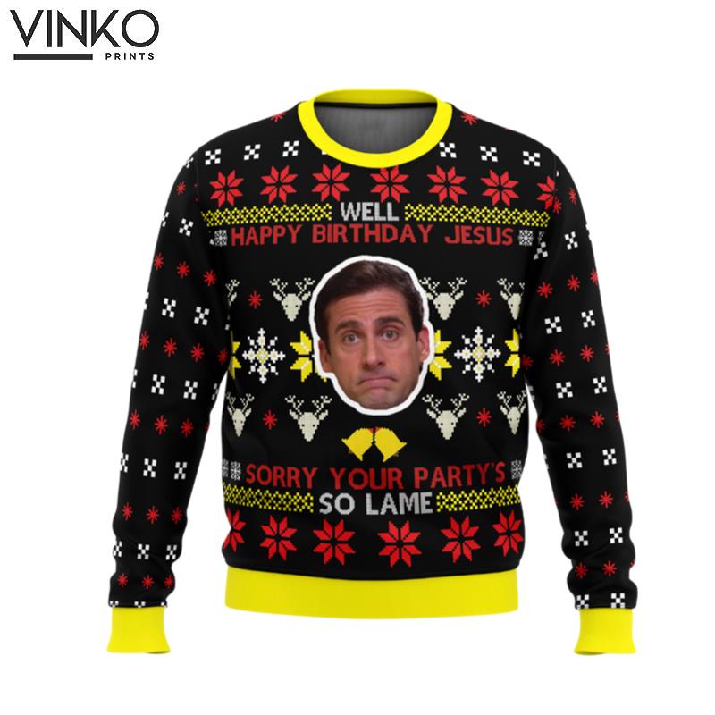 Well Happy Birthday Jesus The Office Ugly Christmas Sweater