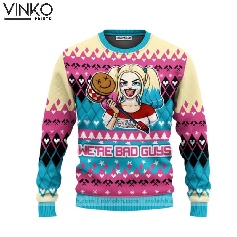 We're Bad Guys Harley Quinn DC Comics Ugly Christmas Sweater