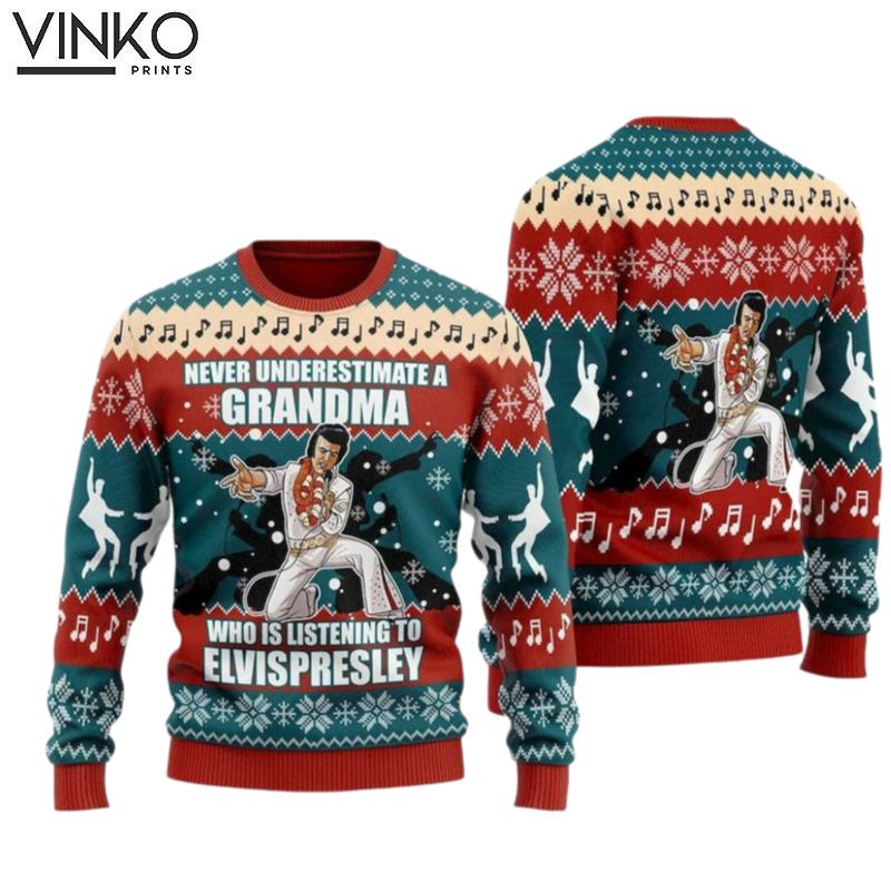 Who is Listening to Elvis Presley Christmas Ugly Christmas Sweater