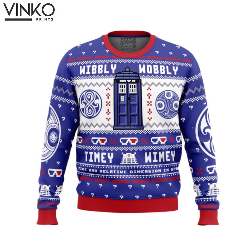 Wibbly Wobbly Doctor Who Ugly Christmas Sweater