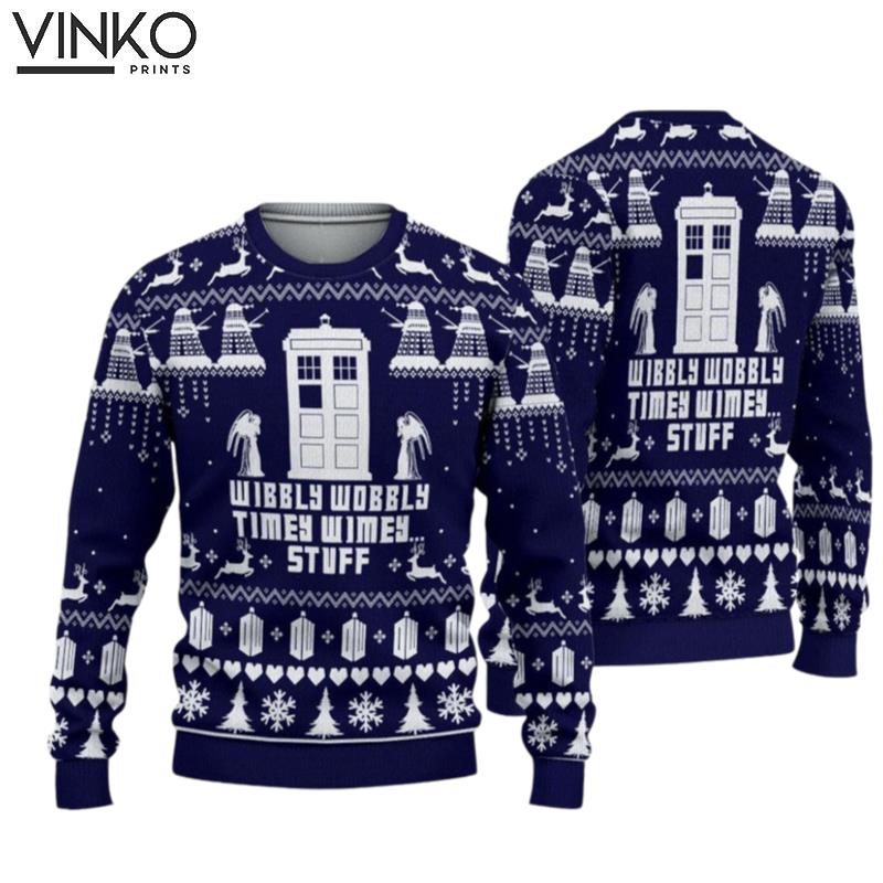 Wibbly Wobbly Timey Wimey Stuff Doctor Who Ugly Christmas Sweater