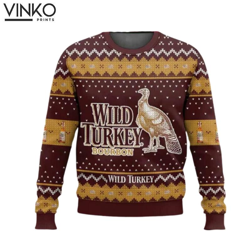 Wild Turkey Drink Ugly Christmas Sweater