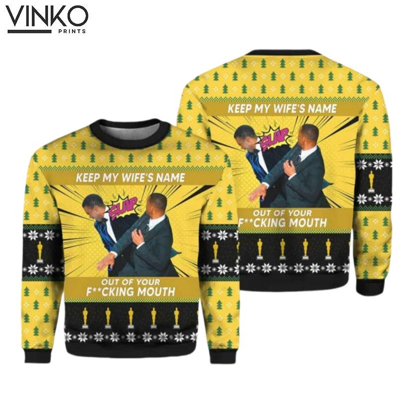 Will Smith Slaps Chris Rocks Ugly Christmas Sweater