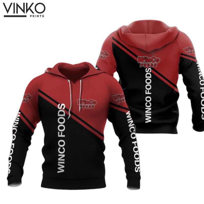 Winco Foods Black And Red Hoodie