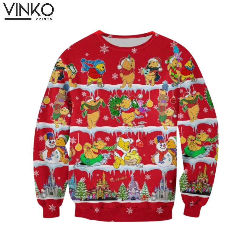 Winnie The Pooh Disney 3D Ugly Christmas Sweater