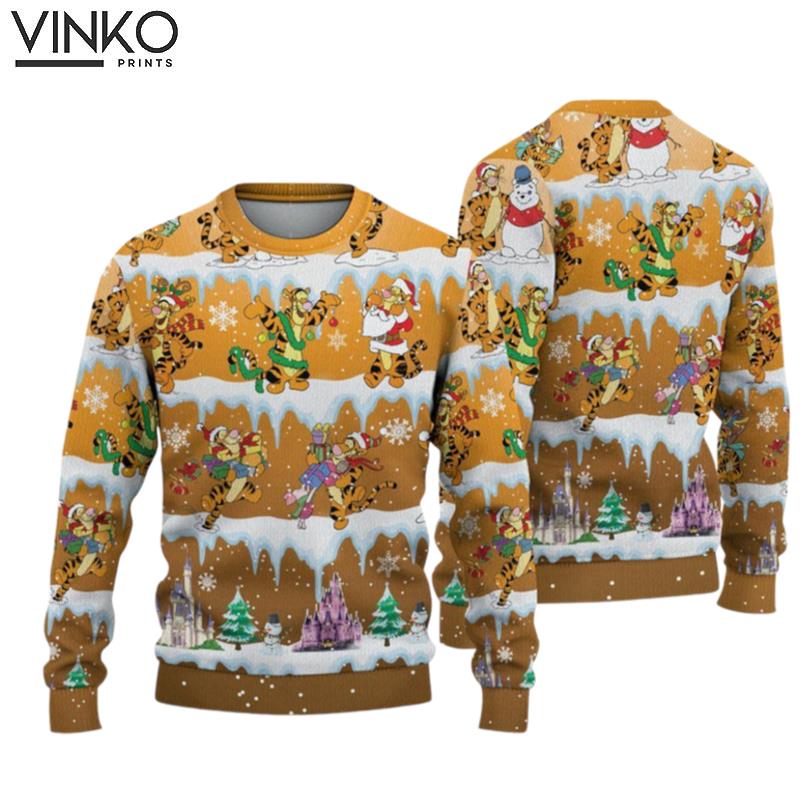 Winnie The Pooh Tigger Disney Christmas 3D Ugly Christmas Sweater